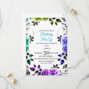 70th Birthday invitation for women, Floral Surpris