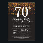 70th Birthday Invitation Gold Glitter<br><div class="desc">70th Birthday Invitation with Gold String Lights with Gold Glitter Background. Gold Birthday. Adult Birthday. Men or Women Bday Invite. 13th 15th 16th 18th 20th 21st 30th 40th 50th 60th 70th 80th 90th 100th, Any age. For further customisation, please click the "Customise it" button and use our design tool to...</div>