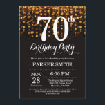 70th Birthday Invitation Gold Glitter<br><div class="desc">70th Birthday Invitation with Gold String Lights with Gold Glitter Background. Gold Birthday. Adult Birthday. Men or Women Bday Invite. 13th 15th 16th 18th 20th 21st 30th 40th 50th 60th 70th 80th 90th 100th, Any age. For further customisation, please click the "Customise it" button and use our design tool to...</div>