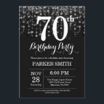 70th Birthday Invitation Silver Glitter<br><div class="desc">70th Birthday Invitation with Silver String Lights with Silver Glitter Background. Silver Birthday. Adult Birthday. Men or Women Bday Invite. 13th 15th 16th 18th 20th 21st 30th 40th 50th 60th 70th 80th 90th 100th, Any age. For further customisation, please click the "Customise it" button and use our design tool to...</div>