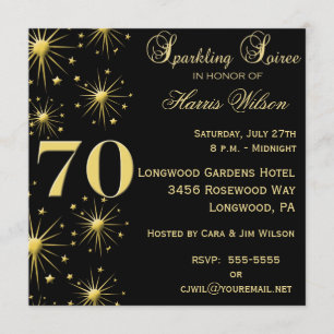 70th Birthday Invitations