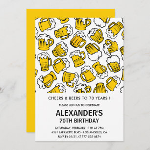 70th birthday invitations for him Beer Modern