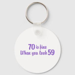 70th Birthday Key Ring