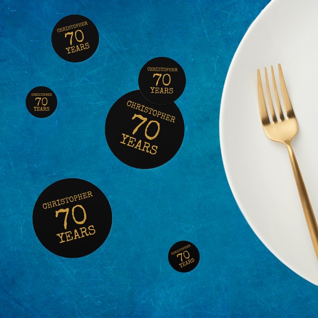 70th Birthday Legendary Black Gold Retro Confetti (70th Birthday Legendary Black Gold Retro Confetti
)
