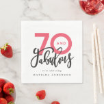 70th birthday making 70 look good modern birthday napkin<br><div class="desc">Making 70 look,  seventy and fabulous modern typography birthday design. Modern script text on trend typography design. Part of a collection. Colours can be customised.</div>