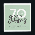 70th birthday making 70 look good modern birthday napkin<br><div class="desc">Making 70 look,  seventy and fabulous modern typography birthday design. Modern script text on trend typography design. Part of a collection. Colours can be customised.</div>