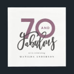 70th birthday making 70 look good modern napkin<br><div class="desc">Making 70 look,  seventy and fabulous modern typography birthday invitation. Modern script text on trend typography design. Part of a collection. Colours can be customised.</div>