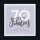 70th birthday making 70 look good modern napkin<br><div class="desc">Making 70 look,  seventy and fabulous modern typography birthday invitation. Modern script text on trend typography design. Part of a collection. Colours can be customised.</div>
