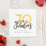 70th birthday making 70 look good modern napkin<br><div class="desc">Making 70 look,  seventy and fabulous modern typography birthday invitation. Modern script text on trend typography design. Part of a collection. Colours can be customised.</div>