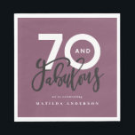 70th birthday making 70 look good modern napkin<br><div class="desc">Making 70 look,  seventy and fabulous modern typography birthday invitation. Modern script text on trend typography design. Part of a collection. Colours can be customised.</div>