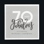 70th birthday making 70 look good modern napkin<br><div class="desc">Making 70 look,  seventy and fabulous modern typography birthday invitation. Modern script text on trend typography design. Part of a collection. Colours can be customised.</div>