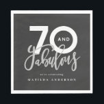 70th birthday making 70 look good modern napkin<br><div class="desc">Making 70 look,  seventy and fabulous modern typography birthday invitation. Modern script text on trend typography design. Part of a collection. Colours can be customised.</div>