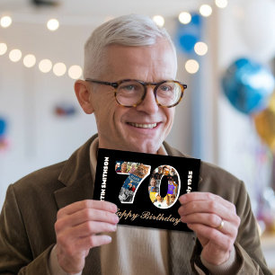 70th birthday mans Photo card 70 years old
