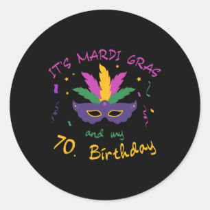 70th Birthday Mardi Gras Carnival Celebration Shir Classic Round Sticker