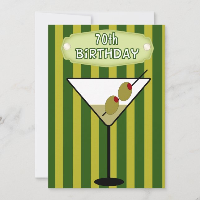 70th Birthday Martini Party Invitation (Front)