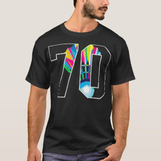 70th Birthday Men Badminton Player Badminton 70 Ye T-Shirt