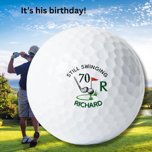 70th Birthday Men's Monogram Name Golf Balls