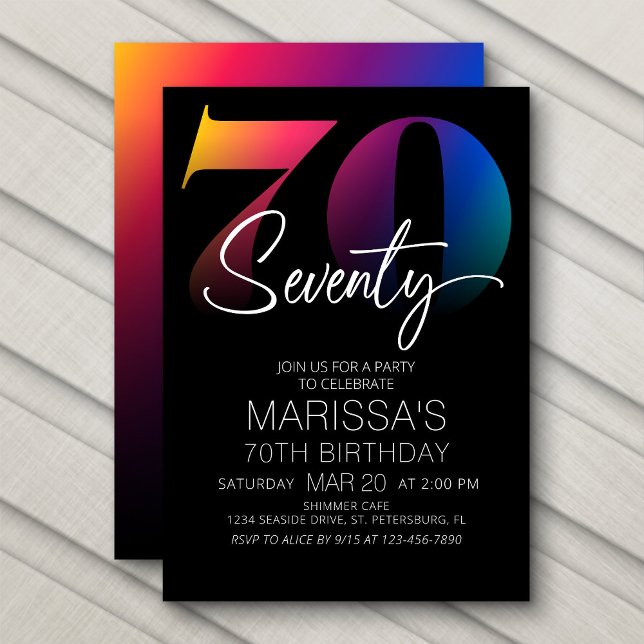 70th Birthday Modern Invitation (Creator Uploaded)