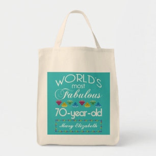 70th Birthday Most Fabulous Colourful Gems Tote Bag