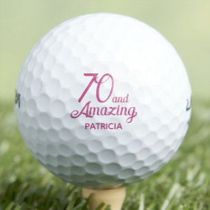 70th Birthday Mother-in-Law Gift, Pink Amazing 70 Golf Balls