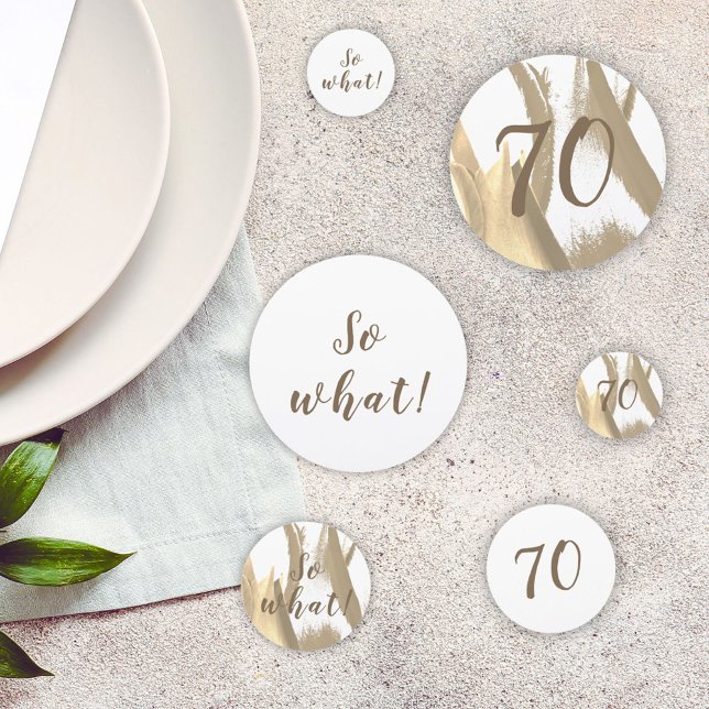 70th Birthday Motivational Golden Tulips Confetti (Creator Uploaded)