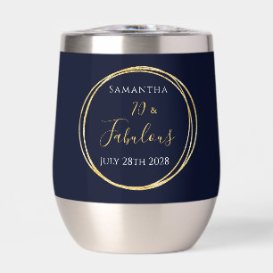 70th Birthday Navy Gold Personalised Party Favour