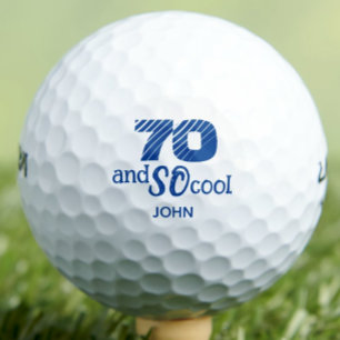 70th Birthday Neighbour Gift – Blue Cool 70 Years Golf Balls