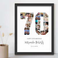 70th Birthday Number 70 Custom Photo Collage
