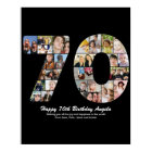 70th Birthday Number 70 Photo Collage Gift