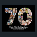 70th Birthday Number 70 Photo Collage Gift Poster<br><div class="desc">Mark years of wonderful memories and adventures with this captivating 70th Birthday Number Photo Collage. This customisable template is the perfect blend of creativity and sentiment, allowing you to create a truly memorable and personalised gift for your loved one's special day. Capture the essence of incredible years in a single...</div>