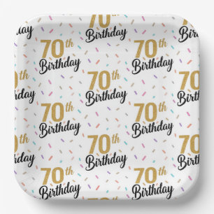 70th Birthday Paper Plates, Seventieth Party Plate