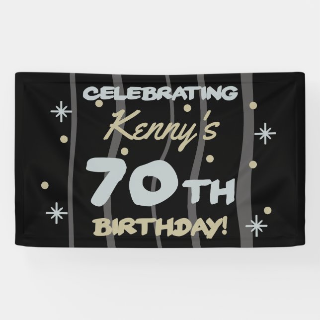 70th Birthday Party Add Your Name Banner (Horizontal)