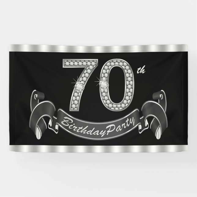 70th Birthday Party Banner (Horizontal)