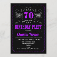 70th Birthday Party - Black Purple