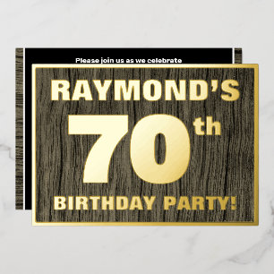 70th Birthday Party: Bold, Faux Wood Grain Pattern