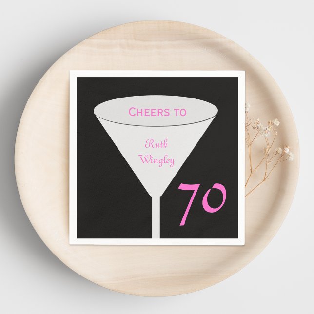 70th Birthday Party "Cheers To" Paper Napkins (Creator Uploaded)