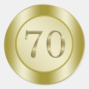 70th Birthday Party Classic Round Sticker