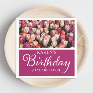 70th Birthday Party Elegant Floral Napkins