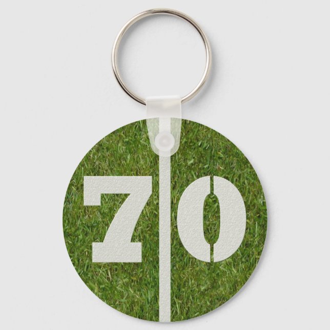 70th Birthday Party Favour Key Ring (Front)