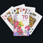 70th birthday party flower bouquet playing cards<br><div class="desc">70th birthday party flower bouquet playing cards
Photographed and designed with love
Plan and organise the most amazing birthday party and/or bring a great gift!
Personalise with the birthday girl's first name. Enjoy!</div>