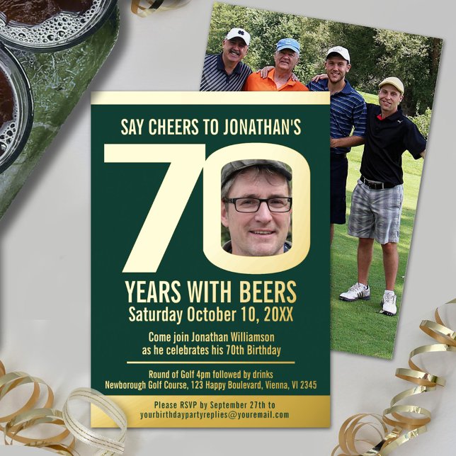 70th Birthday party golf beers green gold photos (Creator Uploaded)