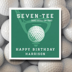 70th Birthday Party Golf Theme Modern Green Napkin