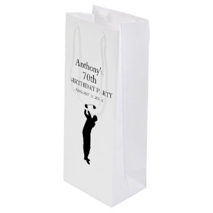 70th Birthday Party Golfer Elegant Par Seventieth Wine Gift Bag