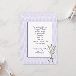 70th Birthday Party Hearts and Lily of the Valley Invitation