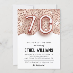70th Birthday Party Invitation