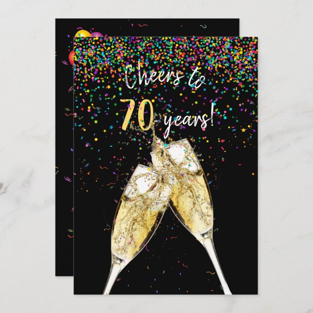 70th Birthday party Invitation (Front/Back)