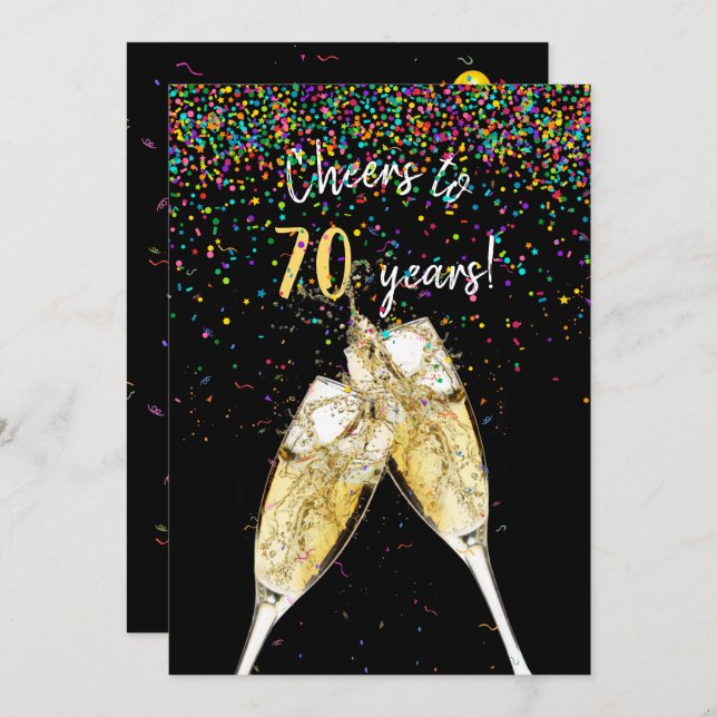 70th Birthday party Invitation (Front/Back)