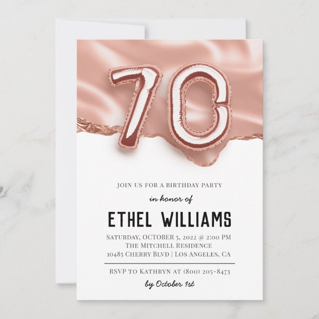 70th Birthday Party Invitation (Front)