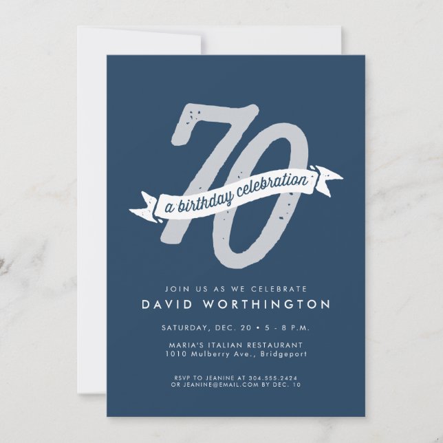 70th birthday party invitation (Front)