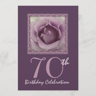 70th Birthday Party Invitation DREAMY PURPLE Rose